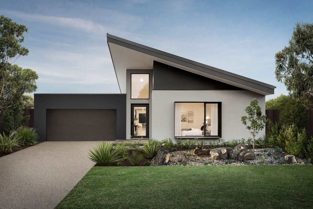 Home builders in Melbourne, Quay façade on display at Armstrong Creek Estate in Mt Duneed
