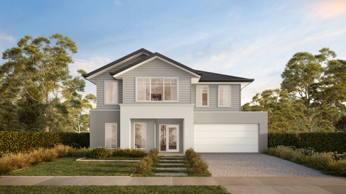 Verona New England home model exterior showcasing modern architecture.